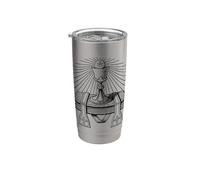 Sacerdozio Cattolico Eucaristia Calice Stola Line Art Bicchiere termico in acciaio inox doppia parete