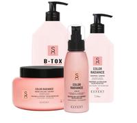 Sacha Care Expert Color Radiance - Shampoo 500 ml, maschera per capelli 500 ml, B-tox 1000 ml e leave-in con melograno e niacinamide, set da 4 pezzi