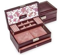 SACHER Astuccio per Gioielli Helen/florage/bordò/Handmade in Germany