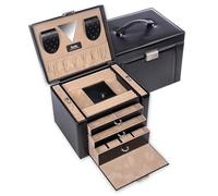 SACHER Astuccio per Gioielli Maxima/New Classic/Nero/Cuoio/Handmade in Germany