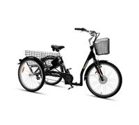 SachsenRAD T3A Trio II Triciclo elettrico per Anziani, 20” in Alluminio con Telaio Basso, Assistente alla Spinta 6 km/h, differenziale e luci LED omologate StVZO