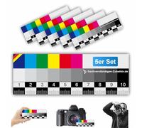 Sachverständigen-Zubehör® Datacolor ColorChecker - 10 cm Righello colore [Set di 5 Plastica] Color Chart per la Fotografia | per Macchina Fotografica | Calibrazione bianco nero | Made in Germania