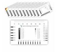 Sachverständigen-Zubehör® Fessurimetro [Set di 10 Fessurimetro TRASPARENTE] Monitoraggio delle crepe | Attrezzatura Perito | Fessurimetro Angolare | Righello della Larghezza della Fessura | Manuale