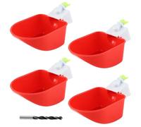 SacJkt Abbeveratoio per Galline, Set di 4 Abbeveratoio per Polli Automatico, Bevitori Automatici Pollo Ciotole in Plastica, Per Uccelli, Pollame, Piccioni, Polli, Anatre(9 x 10,5 cm)