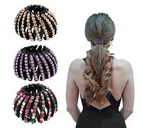 SacJkt Fermagli per Capelli a Forma di Nido Duccello, 3 Pezzi Lazy Birds Nest Piastra Tornante, Fissatore di Coda di Cavallo Nido Duccello, Strumento di Parrucchiere Pigro per le Donne, Regolabile