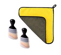 SacJkt Pennello Pulizia Auto Interni, Spazzole Pulizia Auto, 2 Pezzi Spazzole Morbide per Dettagli Auto con Panno Assorbente in Microfibra per Cruscotto, Presa Daria, Cura DellAuto