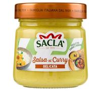 Saclà, Salsa al Curry, Condimento a Base di Curry, Ideale con piatti di Riso, Carne e Verdure, Vaso Vetro, 190g, Confezione da 6 Pezzi