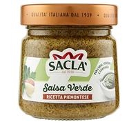 Saclà, Salsa Verde, Salsa a Base di Prezzemolo, Peperone Rosso e Capperi, Ideale per Antipasti o Secondi Piatti, Vaso Vetro, 190g, Confezione da 6 Pezzi