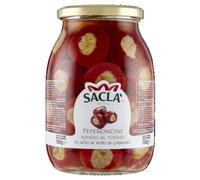 Saclà, Sottoli, Peperoncini Ripieni al Tonno, Ideali per Aperitivo, Antipasti e Contorni, Vaso Vetro, 1000g, Confezione da 4 Pezzi