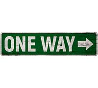 SACOINK Targa in metallo con scritta "One Way with Right Arrow Street", 10,2 x 40,6 cm