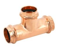 Sacolin Accoppiamento in rame a forma di T di grado professionale, raccordo a pressione in rame, 15 mm, tubo senza piombo per sistemi di riscaldamento dell'acqua, connettore idraulico a doppia