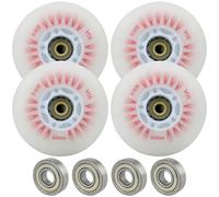 Sacolin Confezione da 4 ruote luminose per pattini in linea, 76 mm, 90 A, colore rosso lampeggiante, con cuscinetti in metallo, ruote di ricambio per pattini in linea in poliuretano, nucleo aderente