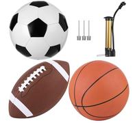 Sacolin Palloni sportivi con pompa, 3 pezzi, per calcio, pallacanestro e calcio