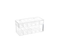 Sacolin Scatola organizer per cavi USB, scatola portaoggetti a doppio strato con 12 griglie, custodia in plastica per accessori elettronici con coperchio, scatola di gestione dei fili con 15 fascette