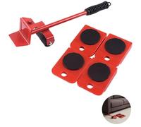 Sacolin Set di 5 attrezzi resistenti per mobili con leva leva da 30,2 cm, capacità 150 kg, ruote universali da 9,4 x 7,4 cm, rotazione a 360°