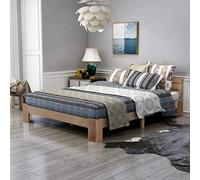 SACOOL Letto matrimoniale in legno massello 200 x 140 cm, con testiera in base al letto con rete a doghe in legno