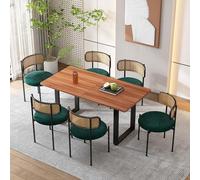 SACOOL Sedia da pranzo in velluto verde, set da 6 pezzi, moderna e semplice, con quattro gambe di supporto in metallo, per il tempo libero, sedia da soggiorno e camera da letto