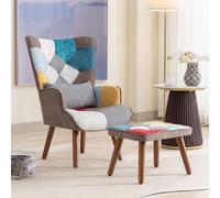 SACOOL Sedia per il tempo libero con poggiapiedi, schienale e cuscino, combinazione di sedie per il tempo libero