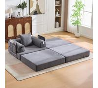 SACOOL Sgabello a compressione, in velluto a coste, morbido, delicato sulla pelle, 2 blocchi in schiuma spessa per un elevato comfort di seduta, pieghevole in poltrona singola, salvaspazio, versatile