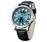 SACOSDING Orologio da uomo, unico stile roulette, al quarzo, analogico, 45 mm, in lega, impermeabile, luminoso, cinturino in pelle squisito e resistente, orologio da polso casual alla moda, Nero-blu