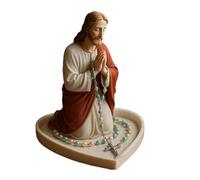 Sacra Madre Padre Statua Rosario Holder Resina Elegante Preghiera Perline Storage Cattolico Casa Altari Spirituale Decorazione e Regali Cattolici Spirituali Scatola Ricordi