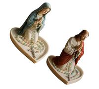 Sacra Madre Padre Statua Rosario Holder Resina Elegante Preghiera Perline Storage Cattolico Casa Altari Spirituale Decorazione e Regali Cattolici Spirituali Scatola Ricordi