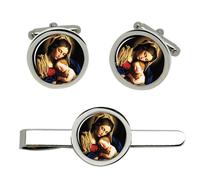Sacra Mamma Maria E Bambino Gesù Gemelli E Fermacravatta Set