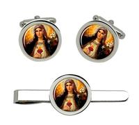 Sacra Mamma Maria Sacra Cuore Gemelli E Fermacravatta Set