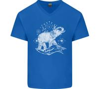 Sacra Stile Elefante Meditazione Tatuaggio Arte Uomo Scollo A V Cotone T-Shirt