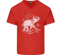 Sacra Stile Elefante Meditazione Tatuaggio Arte Uomo Scollo A V Cotone T-Shirt