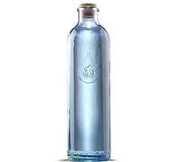 Sacred Essence, Om, gratitudine, bottiglia per acqua da tavola in vetro riciclato senza piombo, con tappo in sughero naturale, capacità 1,2 l