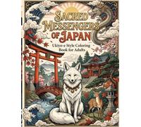 Sacred Messengers of Japan: Ukiyo-e Style Coloring Book for Adults