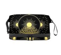 Sacred Tree - Trousse per cosmetici a doppio strato, per donne e ragazze, trousse da viaggio per trucchi, pratica borsa organizer con scomparto per pennelli, Multi, 27x15x14 cm/10.6x5.9x5.5 in, Beauty