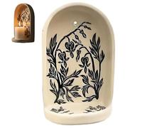 Sacred Wall Niche Collection, Handmade Decorative Pottery Wall Niche, Plant Pattern Ceramic Art Niches for Candle Holders, Jewelry Tray and Family Colleagues Friends New Year's Gifts