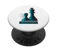 Sacrificio Accettato Scacchi King Pawn Glitch Art Scacchi Giocatore PopSockets PopGrip Adesivo