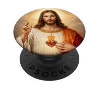 Sacro Cuore di Gesù Cattolico Cristiano Religioso Design PopSockets PopGrip Adesivo