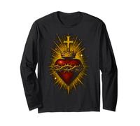 Sacro Cuore di Gesù Chiesa Cristiana Cattolica Fede Maglia a Manica