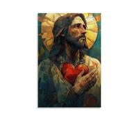 Sacro Cuore di Gesù Cristo Che si tratti di soggiorno, parete, studio o camera da letto. Questo poster può diventare immediatamente un focus visivo che si adatta perfettamente a diversi stili di casa