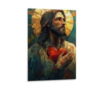 Sacro Cuore di Gesù Cristo Che si tratti di soggiorno, parete, studio o camera da letto. Questo poster può diventare immediatamente un focus visivo che si adatta perfettamente a diversi stili di casa