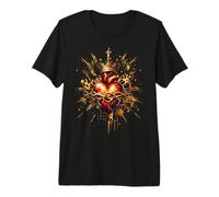 Sacro Cuore di Gesù Devozione Cattolica Fede Maglietta Premium