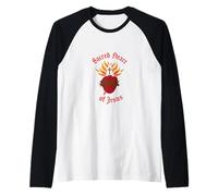 Sacro Cuore di Gesù Immagine Maglia con Maniche Raglan