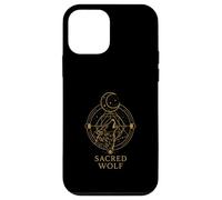 Sacro Lupo Luna Geometria Line Art Design Custodia per iPhone 12 mini