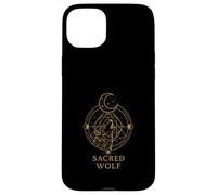 Sacro Lupo Luna Geometria Line Art Design Custodia per iPhone 15 Plus