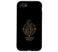 Sacro Lupo Luna Geometria Line Art Design Custodia per iPhone SE (2020) / 7/8