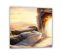 SacroArte 30x30 cm Immagine Decorativa Fotografia per la casa - La risurrezione della grotta