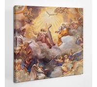 SacroArte Decorazione della casa 30x30cm Immagine stampata su tela per il soggiorno - Affresco Gloria della Santissima Trinità Italia