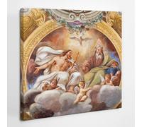 SacroArte Decorazione della casa 30x30cm Immagine stampata su tela per il soggiorno - Angeli della Santissima Trinità