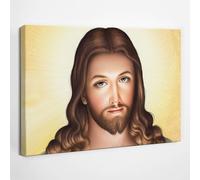 SacroArte Tema religioso 30x20cm Immagine stampata su tela per il soggiorno - Cuore di Misericordia di Gesù