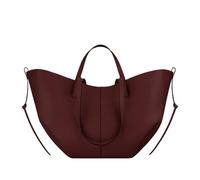 Sacs À Main En Cuir, Fourre-tout De Shopping, Sac Voyage Couleur Unie Avec, Rangement D'épicerie(Reddish Brown-L)