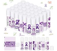 Sacubee 50 balsami per le labbra per la sensibilizzazione alla violenza domestica, nastro viola, idratante, crema solare alla vaniglia, balsamo per le labbra, regalo per donne e uomini, 16 giorni di